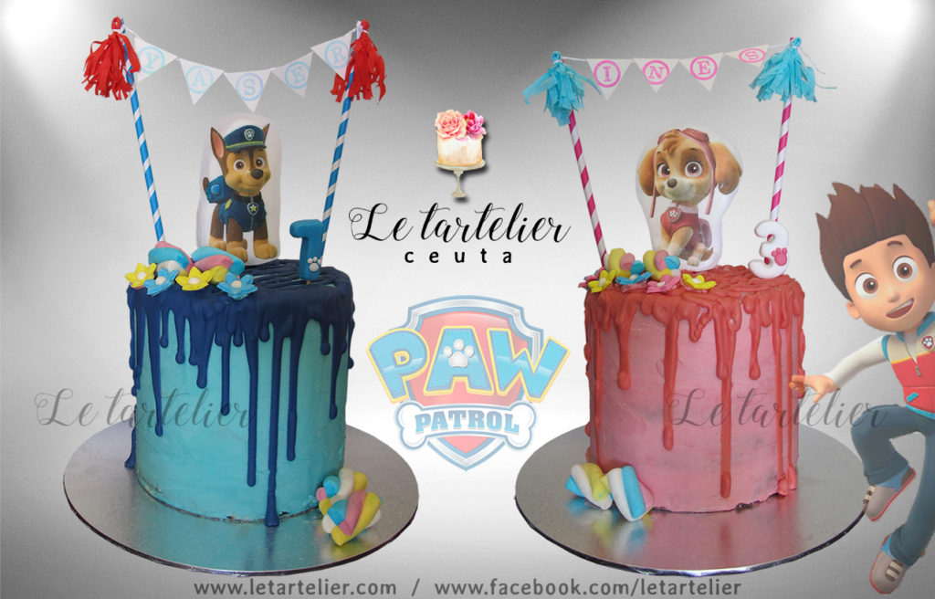 Tarta de Chuches Personalizada Patrulla Canina hermanos - Dulces Momentos